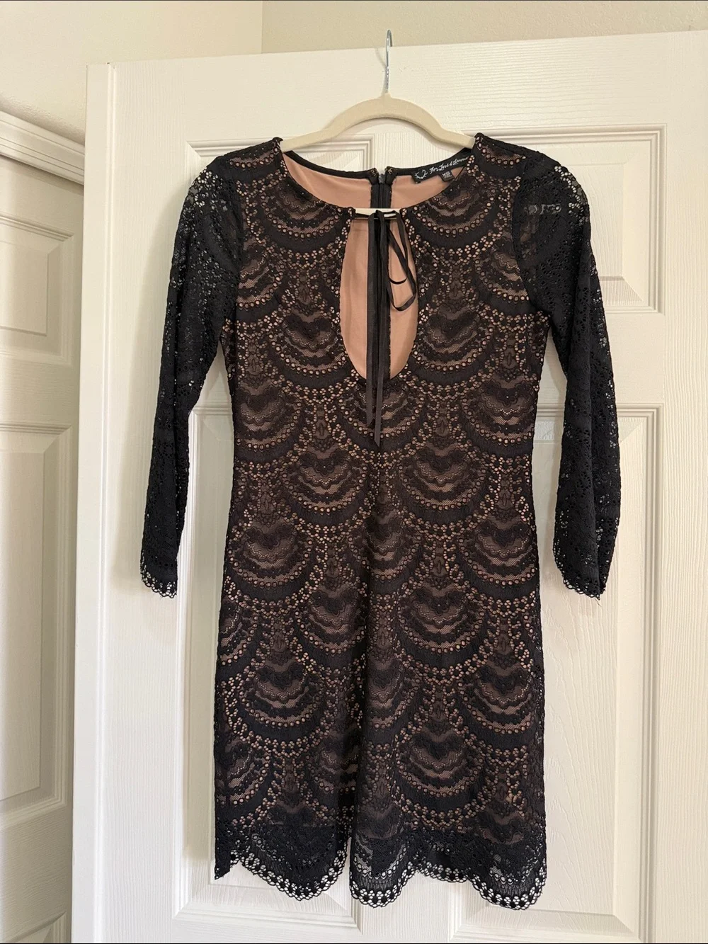 For Love And Lemons Rosalina Black Lace Keyhole Mini Dress - Picture 3 of 5